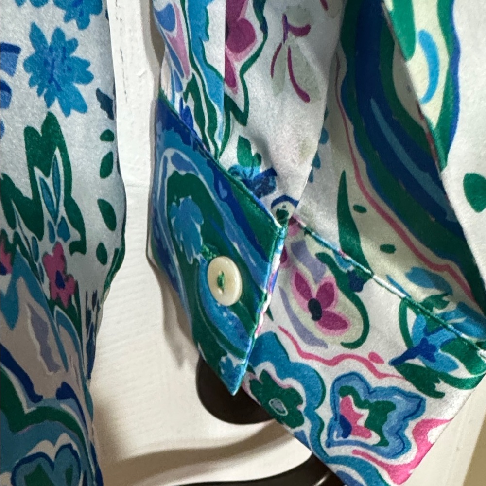 Nwt Cezele Colorful Paisley Button-Up Shirt Size Small View 4